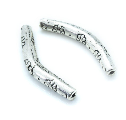 Tibetan Silver Curved Tube 31mm x 3mm Tibetan Silver - Affordable Jewellery Supplies