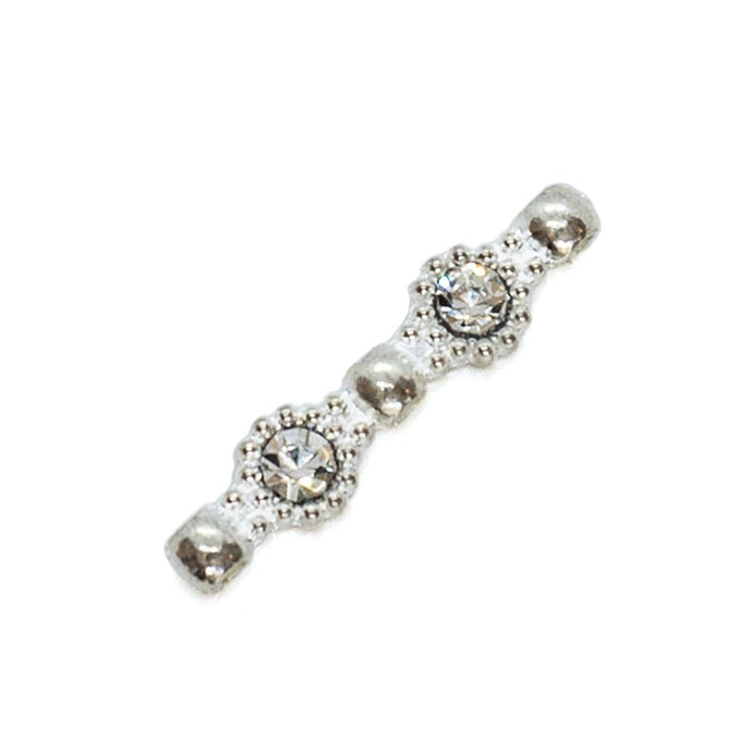 Rhinestone Spacer Bar 30mm Silver - Affordable Jewellery Supplies