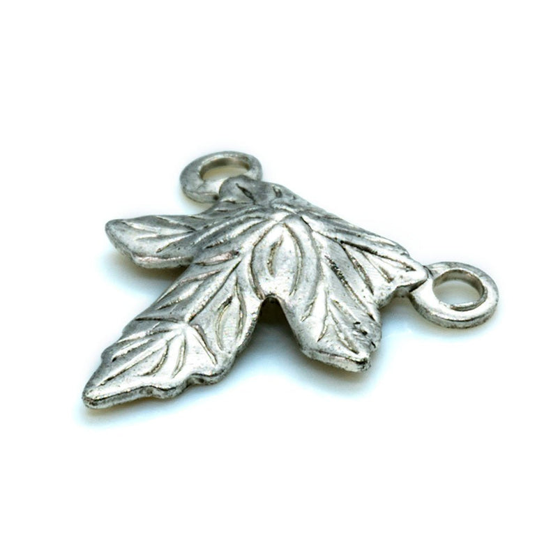 Load image into Gallery viewer, Leaf Charm 10mm x 10mm Silver plated - Affordable Jewellery Supplies
