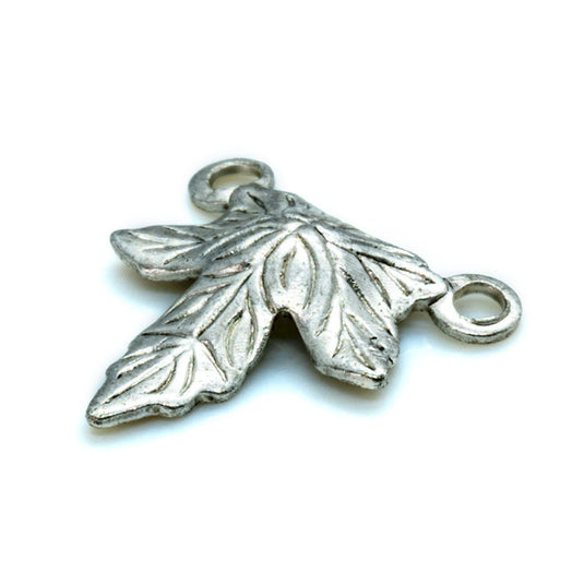 Leaf Charm 10mm x 10mm Silver plated - Affordable Jewellery Supplies