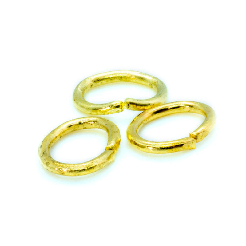 Load image into Gallery viewer, Jump Ring Oval 6mm x 4mm Gold plated - Affordable Jewellery Supplies
