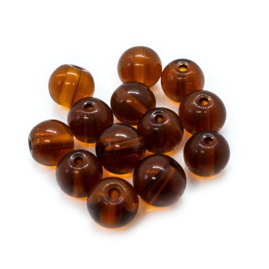 Crystal Glass Smooth Round Beads 6mm Topaz - Affordable Jewellery Supplies