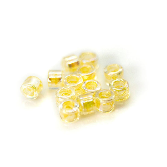 Delica® Seed Beads 11/0 Lined Pale Yellow AB (DB0053) - Affordable Jewellery Supplies