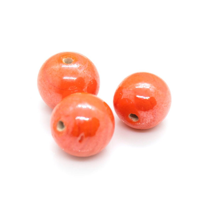 Load image into Gallery viewer, Indian Glass Round Beads 8mm Apricot - Affordable Jewellery Supplies
