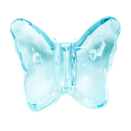 Acrylic Butterfly Bead 15mm x 13mm Aqua - Affordable Jewellery Supplies