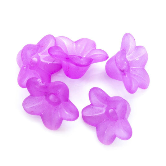 Acrylic Lucite Flower Frosted Crocus Lily 10mm x 4mm Magenta - Affordable Jewellery Supplies
