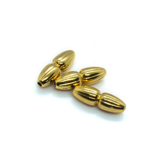 Corrugated Double Teardrops 3mm x 10mm Gold plated - Affordable Jewellery Supplies