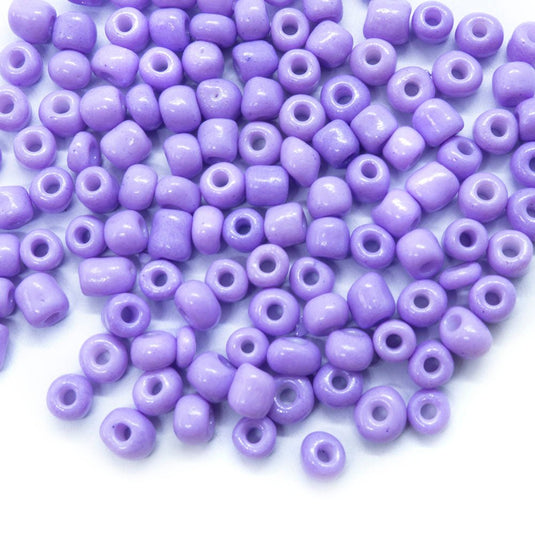 Baking Glass Seed Beads 6/0 4-5mm x3-4mm Lilac - Affordable Jewellery Supplies