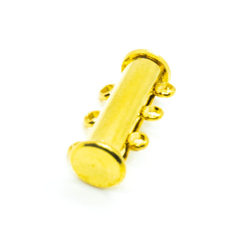 Load image into Gallery viewer, Magnetic Slide Lock Tube Clasp 20mm x 11.5mm Gold Plated - Affordable Jewellery Supplies
