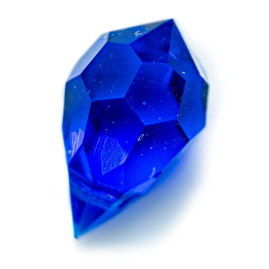 Czech Glass Faceted Drop 10mm x 6mm Cobalt Blue - Affordable Jewellery Supplies