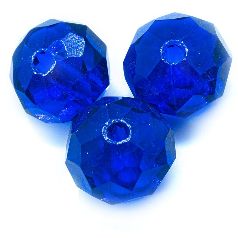 Load image into Gallery viewer, Austrian Crystal Faceted Rondelle 8mm x 6mm Cobalt - Affordable Jewellery Supplies
