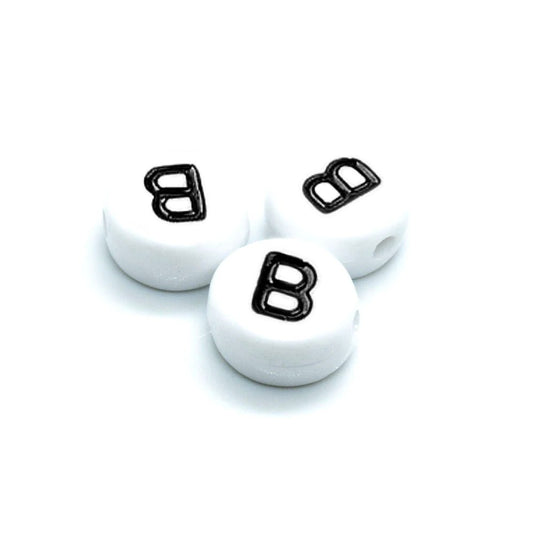 Acrylic Alphabet and Number Beads 7mm B - Affordable Jewellery Supplies