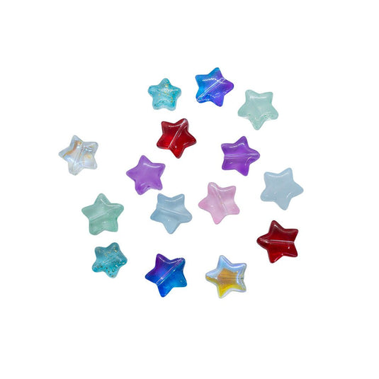 Transparent Glass Star Beads 10mm Pink - Affordable Jewellery Supplies