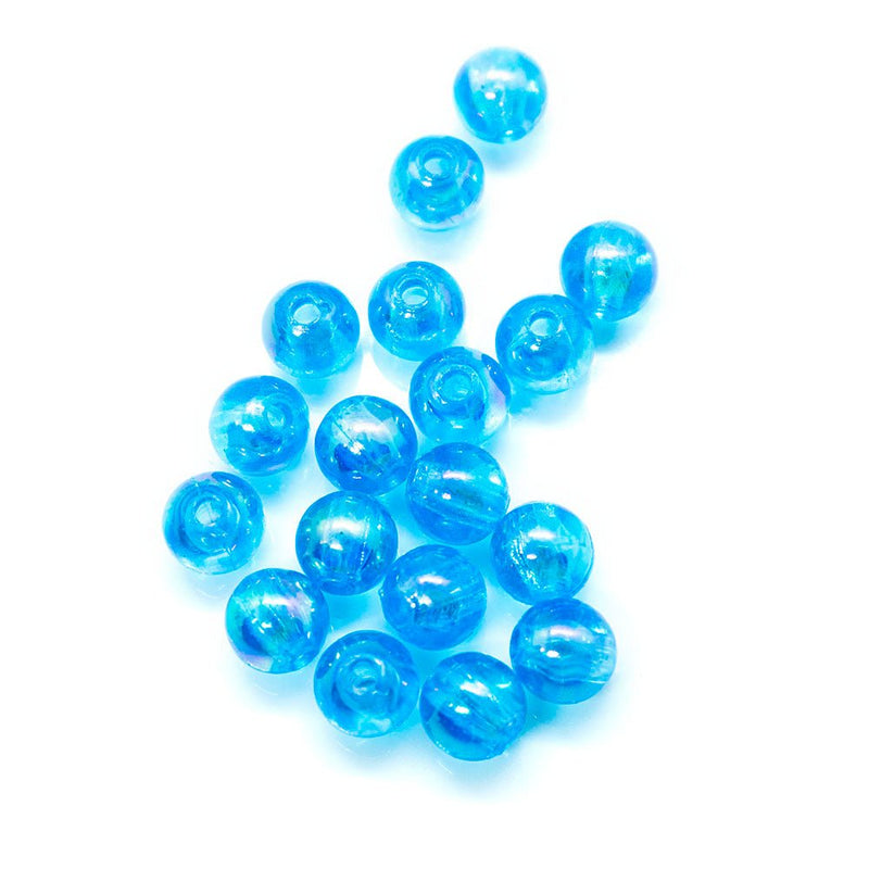 Load image into Gallery viewer, Eco-Friendly Transparent Beads 6mm Aqua - Affordable Jewellery Supplies
