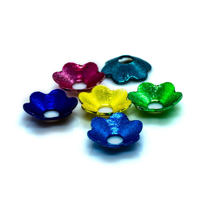 Load image into Gallery viewer, Bead Caps Tonal Metal - Flower 6mm Jewel Tone - Affordable Jewellery Supplies

