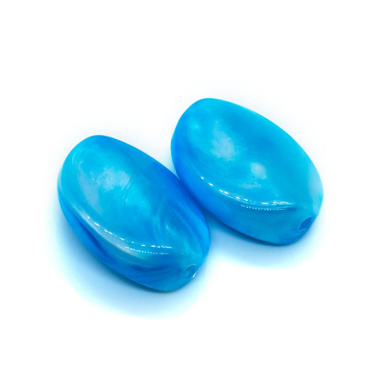 Acrylic Oval 28mm x 22mm Blue - Affordable Jewellery Supplies
