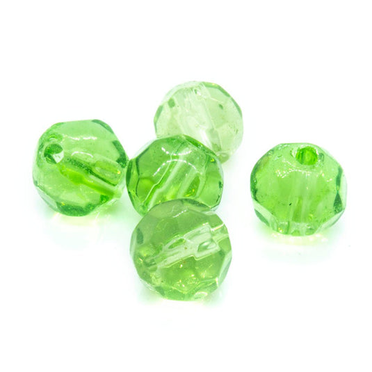 Crystal Glass Faceted Round 6mm Green - Affordable Jewellery Supplies