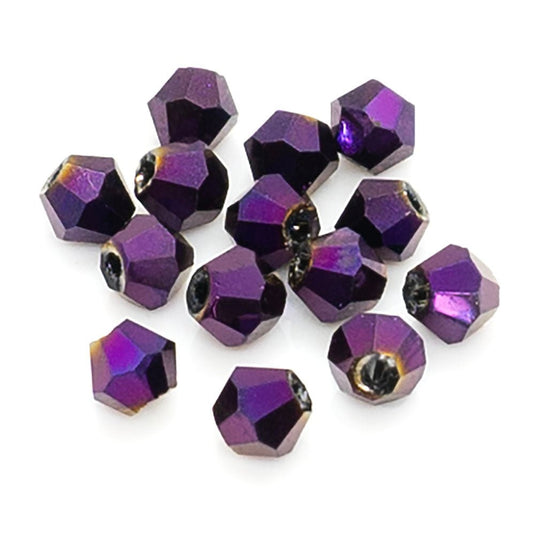 Crystal Glass Faceted Bicone 3mm Purple - Affordable Jewellery Supplies