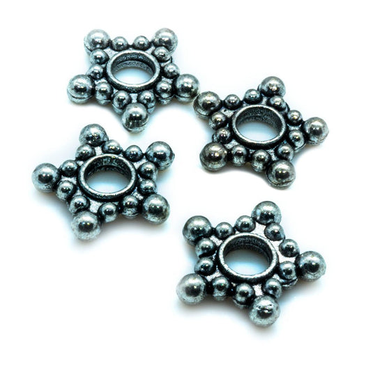 Beaded Rondelle Star 8mm x 3mm Tibetan silver - Affordable Jewellery Supplies