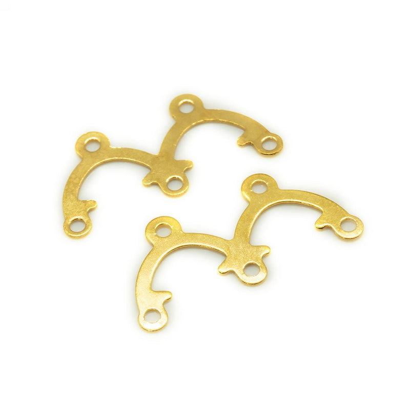 Load image into Gallery viewer, Link Connector Double U Shaped 18mm x 9mm Gold - Affordable Jewellery Supplies
