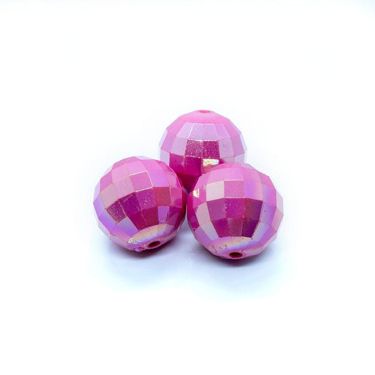 Bubblegum Acrylic Beads Faceted 20mm Pink - Affordable Jewellery Supplies