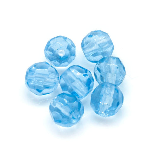 Crystal Glass Faceted Round 6mm Light Blue - Affordable Jewellery Supplies