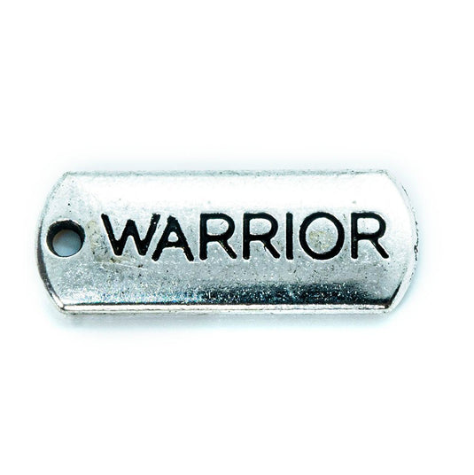 Inspirational Message Pendant 21mm x 8mm x 2mm Warrior - Affordable Jewellery Supplies