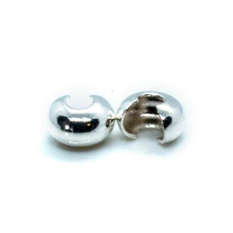 Load image into Gallery viewer, Crimp Cover Round 5mm Silver - Affordable Jewellery Supplies
