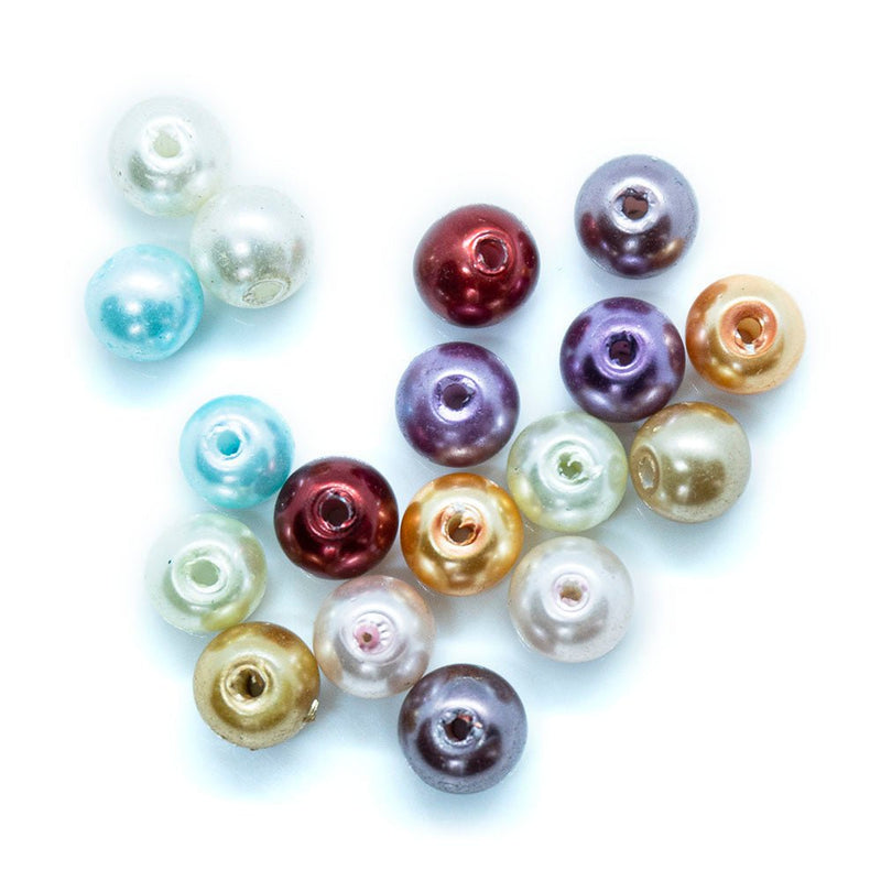 Load image into Gallery viewer, Coloured Glass Pearl Beads 6mm Red - Affordable Jewellery Supplies
