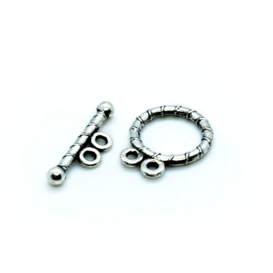 Double Hole Toggle Clasp 18mm Silver - Affordable Jewellery Supplies