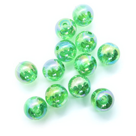Eco-Friendly Transparent Beads 10mm Green - Affordable Jewellery Supplies