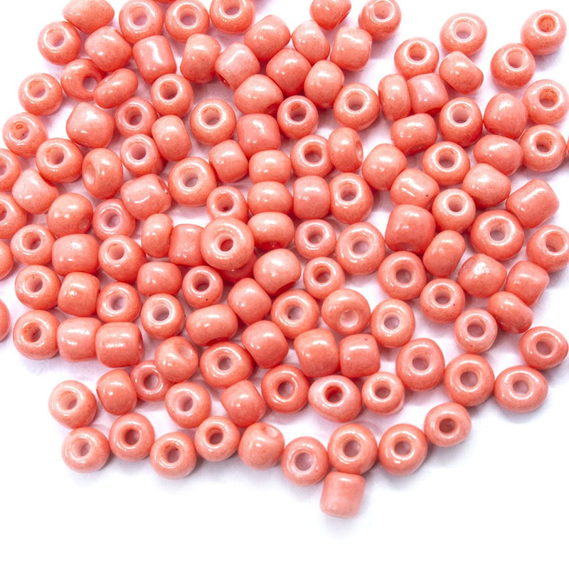 Load image into Gallery viewer, Baking Glass Seed Beads 6/0 4-5mm x3-4mm Light Coral - Affordable Jewellery Supplies
