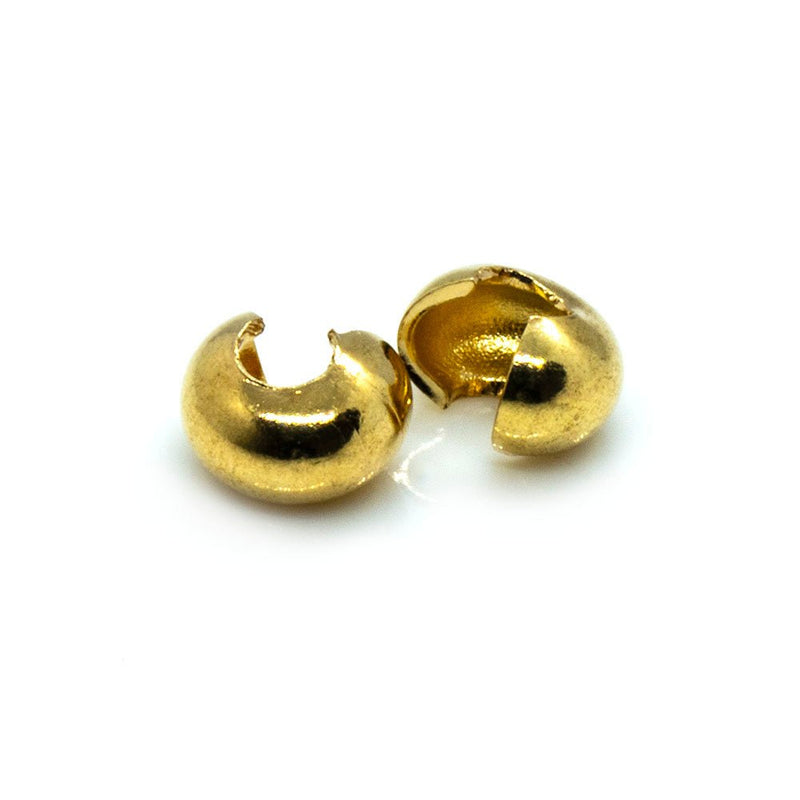 Load image into Gallery viewer, Crimp Cover 3mm Gold Plated - Affordable Jewellery Supplies
