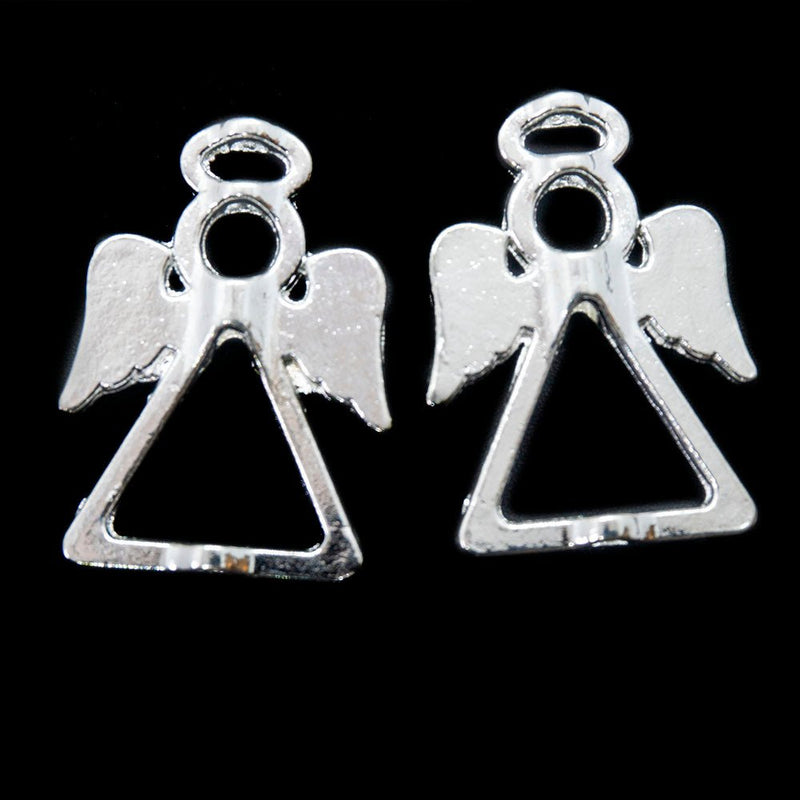 Load image into Gallery viewer, Angel Bead Frame 26mm x 19mm x 4mm Silver Plated - Affordable Jewellery Supplies
