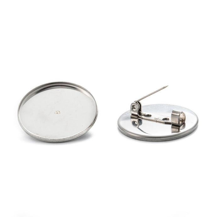 304 Stainless Steel Brooch Back 26.5mm x 6.5mm Stainless Steel - Affordable Jewellery Supplies