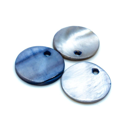 Shell Pendants (Drops) Round 15mm Violet - Affordable Jewellery Supplies