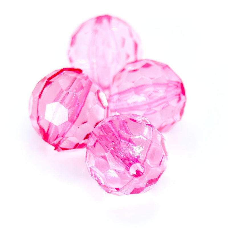 Load image into Gallery viewer, Acrylic Faceted Round 12mm Pink - Affordable Jewellery Supplies
