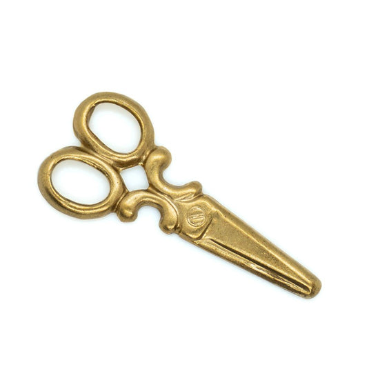 Stamped Scissor Charm 19mm Gold - Affordable Jewellery Supplies