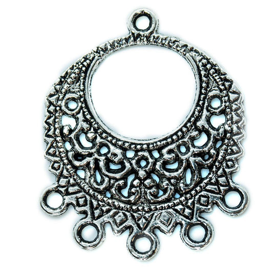 Round Filigree Link Connector 32mm x 30mm Antique Silver - Affordable Jewellery Supplies