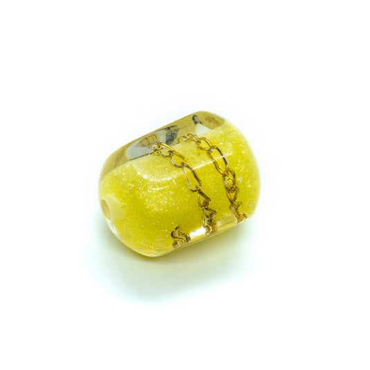 Resin Chain Bead 18mm x 14mm Yellow - Affordable Jewellery Supplies