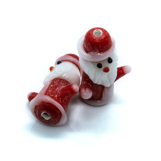 Lampwork Glass Santa 18mm x 26mm Red and White - Affordable Jewellery Supplies