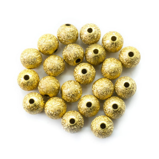 Acrylic Stardust Bead 8mm Gold - Affordable Jewellery Supplies