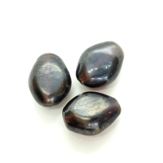 Indian Glass Lampwork Round Diamond 20mm x 10mm Grape AB - Affordable Jewellery Supplies