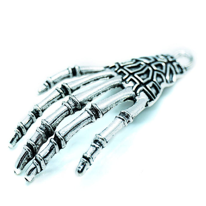 Skeleton Hand Pendant 43mm x 22mm Silver - Affordable Jewellery Supplies