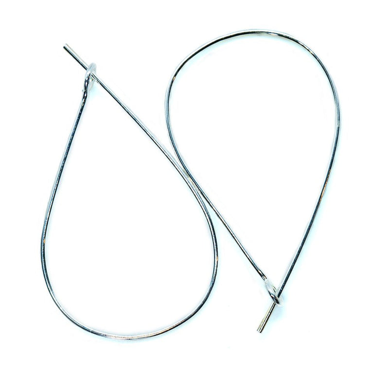 Load image into Gallery viewer, Teardrop Hoop Earwire 27mm x 17mm Silver - Affordable Jewellery Supplies
