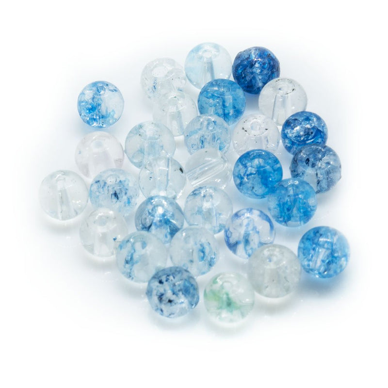 Load image into Gallery viewer, Glass Crackle Beads 3mm Blue Mix - Affordable Jewellery Supplies
