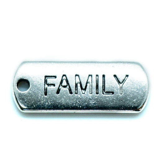 Inspirational Message Pendant 21mm x 8mm x 2mm Family - Affordable Jewellery Supplies