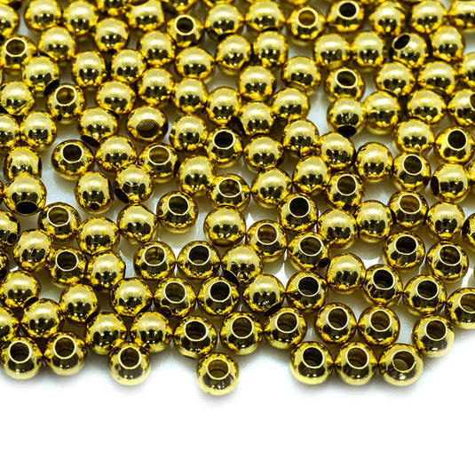 Smooth Round Seamed Spacer Bead 3mm Gold Plated - Affordable Jewellery Supplies