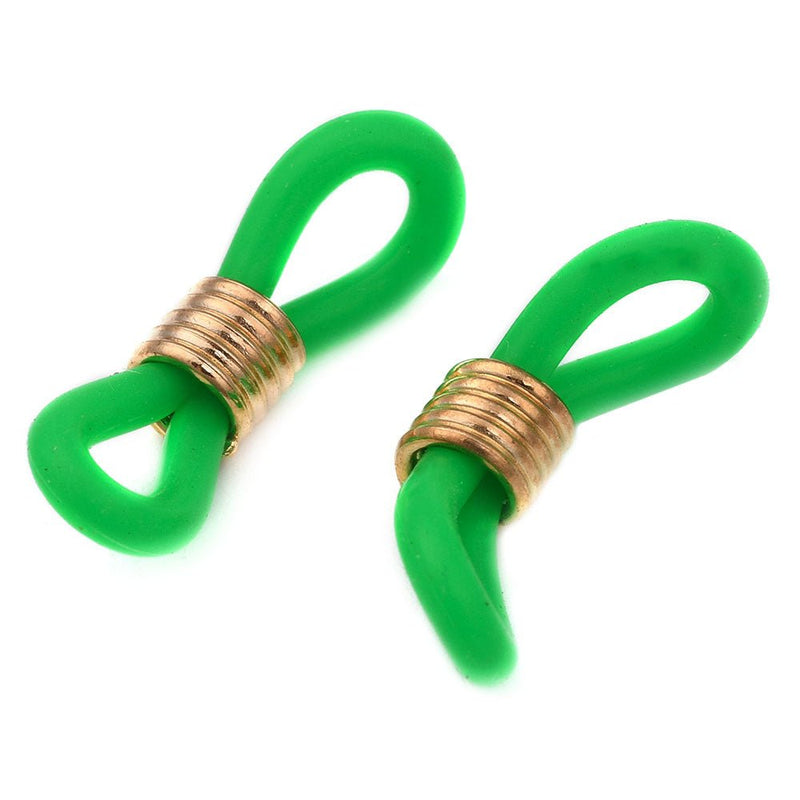 Load image into Gallery viewer, Eyeglass Rubber Connectors 20mm x 7mm Lime - Affordable Jewellery Supplies
