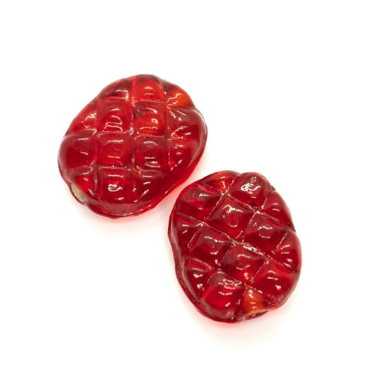 Glass Lampwork Raspberry Bead 18mm x 15mm x 7mm Red - Affordable Jewellery Supplies